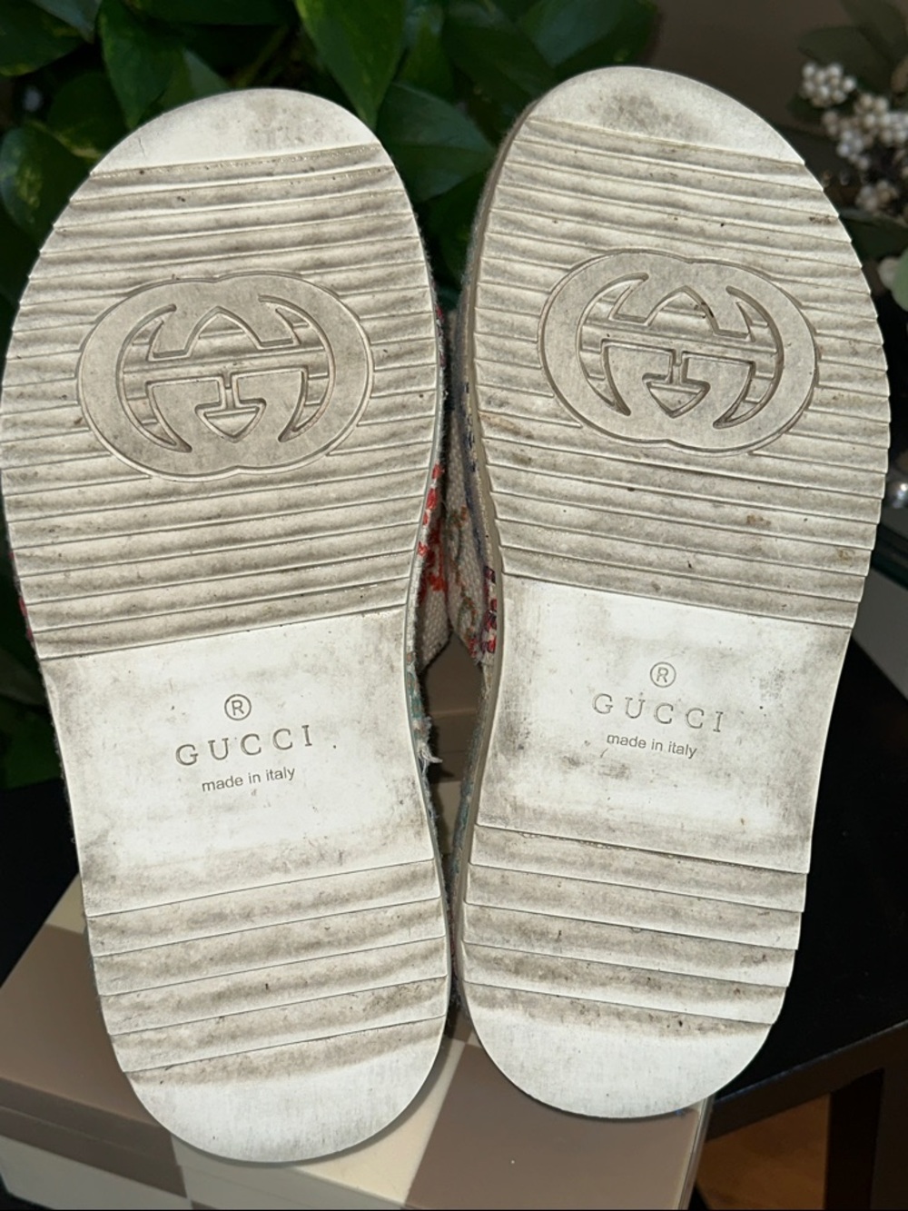Gucci Multicolor GG Canvas Platform Slides - Ivory Base size 9 used condition 🩵 - Picture 10 of 16